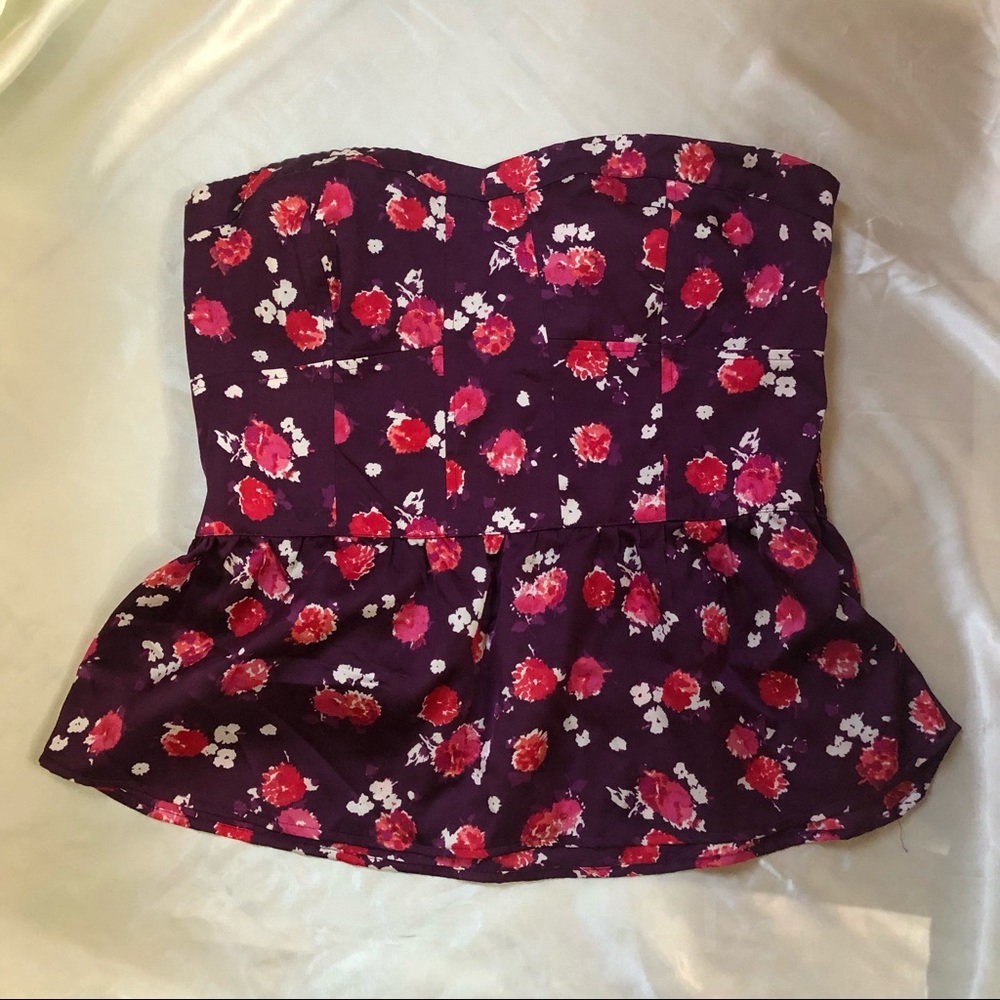 American Eagle Outfitters strapless peplum top